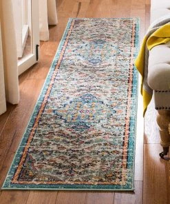 Modern Rugs And Decor Boho Chic Vintage Medallion Distressed Area Rug, Grey/Light Blue