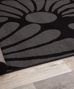 WRG Floral Black Gray Area Rug 11 WRG Floral Black Gray Area Rug