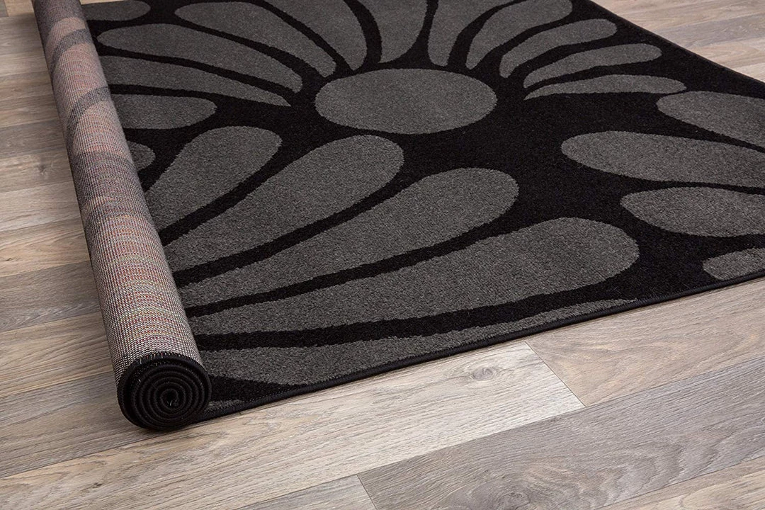 WRG Floral Black Gray Area Rug 4 WRG Floral Black Gray Area Rug