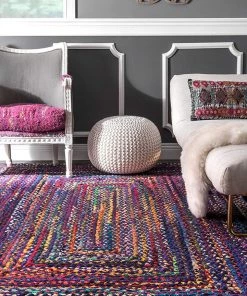 FAS Hand Braided Blue Soft Area Rugs All Area Rugs And Runners