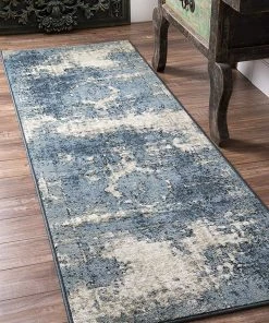 FAS Vintage Distressed Blue Soft Area Rug All Area Rugs And Runners