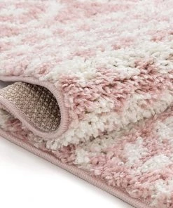 Well Woven All Area Rugs And Runners Tribal Diamond Stripes Pink Soft Shag Area Rug