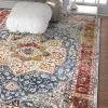 WW Modern Floral Persian Design Yellow Red Blue Area Rug All Area Rugs And Runners