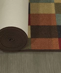 OPVM All Area Rugs And Runners Checks Design Multi-color Area Rug Non-Slip/ No Skid