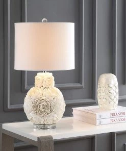 JONATHAN Seashell Rosette 24" LED Lamp Cream Lamps