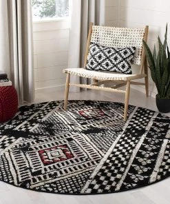 Safavieh Adirondack Collection ADR202Z Modern Boho Distressed Non-Shedding Stain Resistant Living Room Bedroom Soft Area Rug Black / Light Grey
