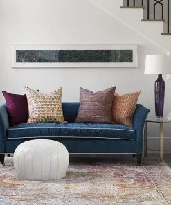 Loloi Javari Collection Distressed Modern Soft Area Rug Berry / Sunrise All Area Rugs And Runners