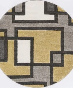WW Modern Geometric Golden Yellow Gray Comfy Hand Carved Area Rugs All Area Rugs And Runners