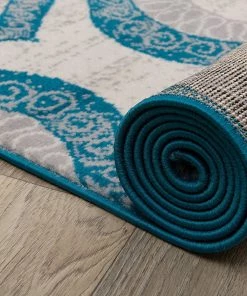 WRG All Area Rugs And Runners Trellis Cream Teal Blue Area Rug 13 WRG All Area Rugs And Runners Trellis Cream Teal Blue Area Rug