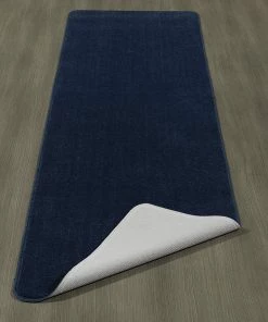 Modern Rugs And Decor Softy Solid Non-Slip Kitchen/Bath Rug Navy All Area Rugs And Runners