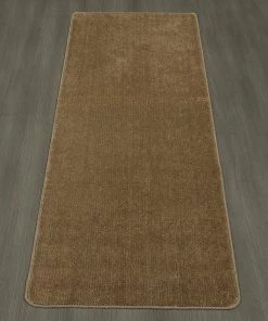 Ottomanson Softy Solid Non-Slip Kitchen/Bath Rug Camel