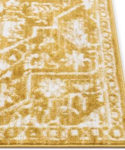 Well Woven Dazzle DISA Vintage Medallion Gold Soft Area Rug