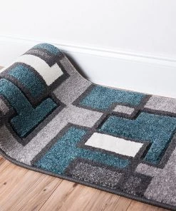 WW Modern Geometric Blue Gray Comfy Hand Carved Area Rugs 12 WW Modern Geometric Blue Gray Comfy Hand Carved Area Rugs