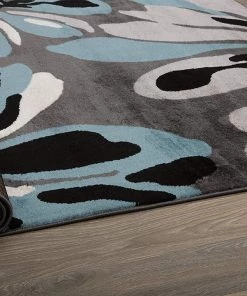 WRG All Area Rugs And Runners Floral Gray Black Blue Area Rug 14 WRG All Area Rugs And Runners Floral Gray Black Blue Area Rug