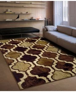 SUP Modern Trellis Coffee Soft Area Rug All Area Rugs And Runners