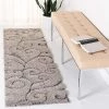 FAS Premium Swirl Thick Plush Grey/Light Blue Area Shag Rug