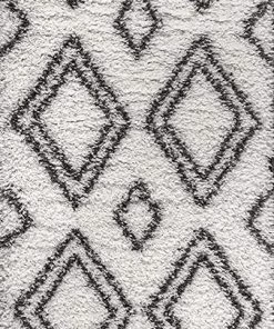 JONATHAN All Area Rugs And Runners Beni Moroccan Style Diamond Shag Ivory/Dark Gray Soft Area Rug