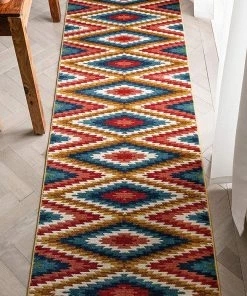 Well Woven Mia Blue Southwestern Medallion Mat Rug