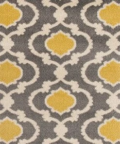 WRG Trellis Gray/Grey Yellow Indoor Area Rug