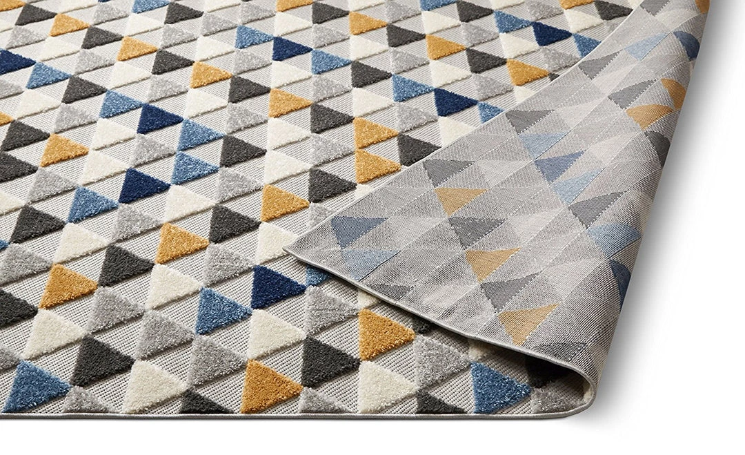 WRG All Area Rugs And Runners Geometric Triangles Blue Yellow High Traffic Stain Resistant Indoor Outdoor Area Rug 4 WRG All Area Rugs And Runners Geometric Triangles Blue Yellow High Traffic Stain Resistant Indoor Outdoor Area Rug
