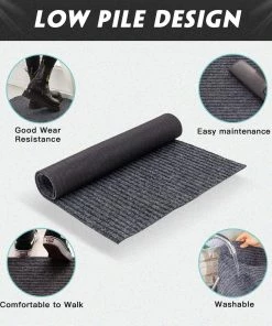 ROSMARUS Front Door Mat Outdoor Indoor Doormat Welcome Mats Outside Entrance Shoe Grey,2 Pack Kitchen/ Door Mats