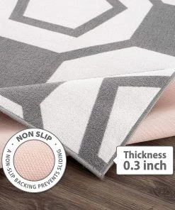 Modern Rugs And Decor Modern Geometric Grey Non-Slip Area Rug All Area Rugs And Runners