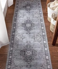 Well Woven Machine Washable Grey Vintage Oriental Medallion Flat Pile Area Rug All Area Rugs And Runners 15 Well Woven Machine Washable Grey Vintage Oriental Medallion Flat Pile Area Rug All Area Rugs And Runners