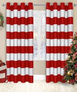 Modern Rugs And Decor Bedding Stripe Window Curtains For Bedroom - Grommet Room Darkening Curtain, Thermal Insulated, Noise Reducing And Light Blocking Drapes 2 Panels