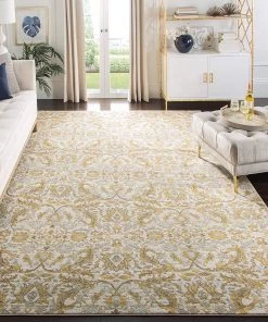 Safavieh Bedding Evoke Collection Non-Shedding Stain Resistant Living Room Bedroom Area Ivory / Gold