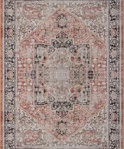 Adiva Rugs Machine Washable Area Rugs, Persian Vintage Medallion Boho Rug For Living Room Rugs - Stain Resistant & Non-Slip All Area Rugs And Runners