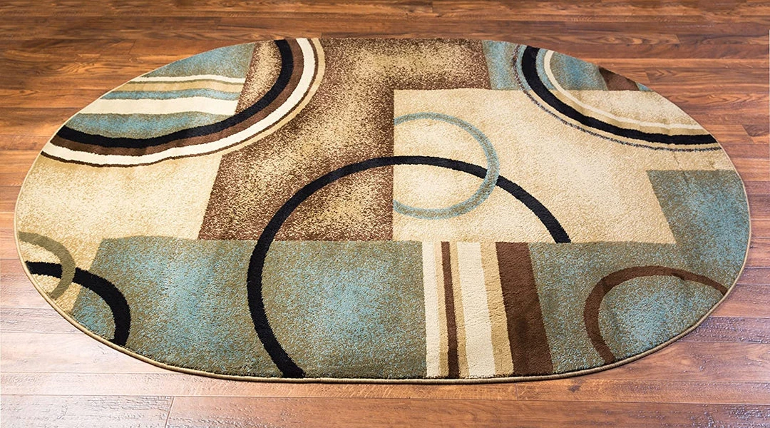 WW Modern Geometric Circles Light Blue Multi Soft Area Rugs 13 WW Modern Geometric Circles Light Blue Multi Soft Area Rugs