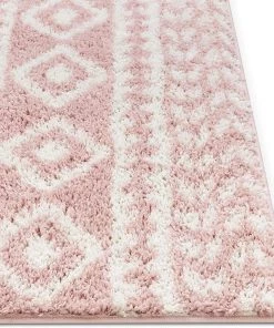 Well Woven All Area Rugs And Runners Tribal Diamond Stripes Pink Soft Shag Area Rug