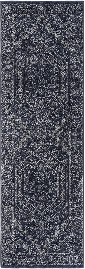 FAS All Area Rugs And Runners Oriental Vintage Distressed Medallion Navy/Ivory Soft Area Rug 4 FAS All Area Rugs And Runners Oriental Vintage Distressed Medallion Navy/Ivory Soft Area Rug