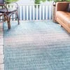 Unique Loom Vintage/ Distressed Rugs Outdoor Modern Collection Distressed Gradient Transitional Light Aqua