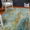 FAS Bright Abstract Torquoise Soft Area Rug All Area Rugs And Runners