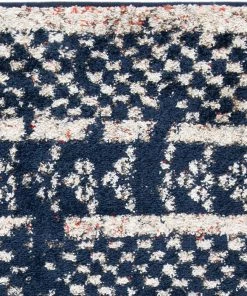 Safavieh All Area Rugs And Runners Adirondack Collection ADR202N Modern Boho Distressed Non-Shedding Stain Resistant Living Room Bedroom Area Rug Square, Navy / Light Grey