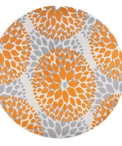 WRG Floral Orange Gray Area Rugs