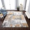 SUP Floral Patchwork Design Camel Beige Grey Ivory Area Rug