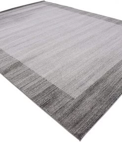 FAS Contemporary Bordered Soft Light Gray Area Rug All Area Rugs And Runners