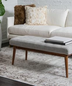 UL Vintage Distressed Bordered Beige Area Rugs