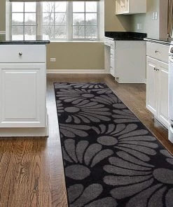 WRG Floral Black Gray Area Rug 14 WRG Floral Black Gray Area Rug