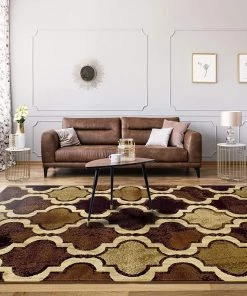 SUP Modern Trellis Coffee Soft Area Rug All Area Rugs And Runners