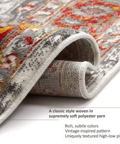 WW Modern Floral Persian Design Yellow Red Blue Area Rug All Area Rugs And Runners