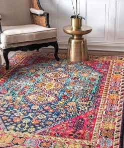 Modern Rugs And Decor All Area Rugs And Runners NuLOOM Meadow Vintage Vibrant Area Rug, 4' X 6', Multi