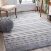 Well Woven K Grey Geometric Stripes Pattern Area Rug All Area Rugs And Runners