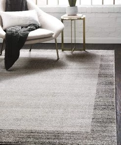 FAS Contemporary Bordered Soft Light Gray Area Rug All Area Rugs And Runners