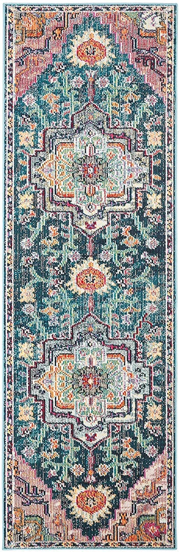 Modern Rugs And Decor Boho Chic Oriental Medallion Distressed Area Rug, Teal / Rose All Area Rugs And Runners 8 Modern Rugs And Decor Boho Chic Oriental Medallion Distressed Area Rug, Teal / Rose All Area Rugs And Runners