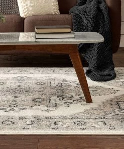 Well Woven Scafa Beige & Grey Tribal Medallion Area Rug