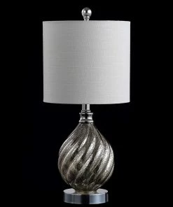 JONATHAN Lawrence 20.5" Glass/Metal LED Table Lamp Mercury Silver