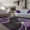 WRG Modern Swirl Purple Black Area Rug All Area Rugs And Runners